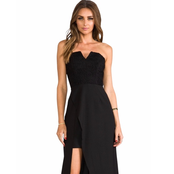 KEEPSAKE the Label Dresses & Skirts - new Keepsake ✦ Strapless Maxi Lace Overlay Cocktail Dress ✦ LBD Little Black ✦